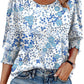 Women Dressy Casual 3/4 Length Sleeve Blouses with Smocked Cuffs