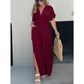 HOT SALE💗SLIT V-NECK EFFORTLESS MAXI LONG DRESS