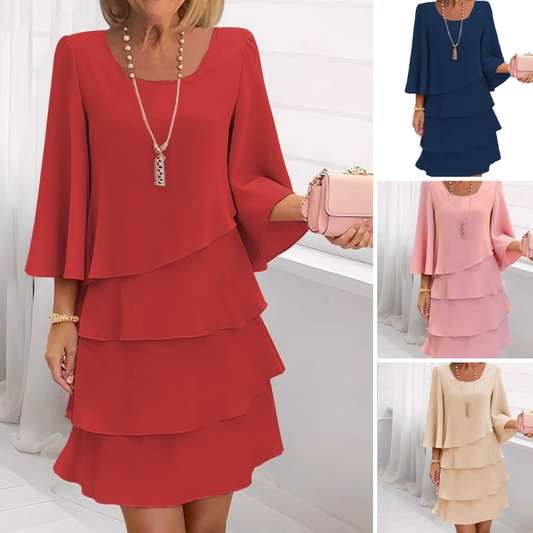 💃Vacation Sale 49% OFF💃Women's Tiered Ruffle Dress with Flared Sleeves