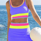 🏖️Vacation Sale 49% OFF💃Color Contrast Patchwork Nylon Sporty 3 Piece Bikini Sets