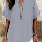 🔥Women's Plain Short Sleeve Blouse, Casual Solid Color Top for Daily Wear, Ladies Clothes for All Seasons
