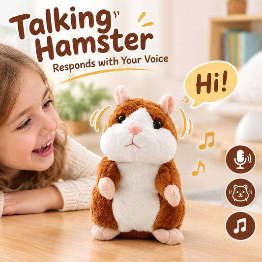 🐹 Last Day Special Price £10.99! ✨Talking Hamster Plush – repeats whatever you say, auto head-shaking, hilarious fun for kids & adults.🎁