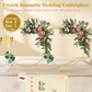 💐BUY 2 GET 1 FREE +  50% OFF!🎀Gold Metal Floral Hoop Centerpiece with Wooden Stand