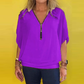 Women's Chiffon Zip-up Neck Casual Top