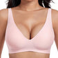 🎅Christmas Sale 60% Off💕 Jelly Wireless Womens Comfortable Wireless Bras Push Up Bralettes Seamless Tshirts Bras Deep V Everyday Bras