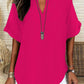 🔥Women's Plain Short Sleeve Blouse, Casual Solid Color Top for Daily Wear, Ladies Clothes for All Seasons