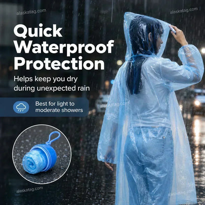 ⏳🏆LAST DAY SALE: ￡6.99!!🎁Buy 1 Get 1 Free🔥Pocket‑Size Disposable Raincoat for Unexpected Showers, Compact Ball‑Packaged Waterproof Emergency Poncho, One‑Size‑Fits‑All Lightweight Rain Protection for Travel, Hiking & Outdoor Events