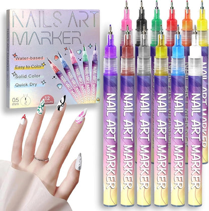 New Arrival🎨12 Colors Nail Art Pens Set