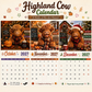 ⏰LAST DAY SALE ONLY ￡7.99!!🔥2027 Funny Highland Cow Wall Calendar | A4 Hanging Calendar