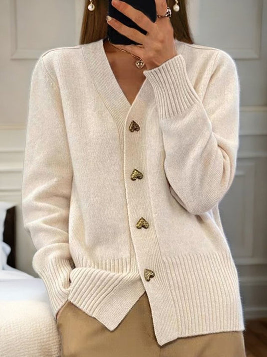 🔥Women's Casual Winter Plain Yarn Wool Yarn Buttoned Cardigan🔥