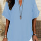 🔥Women's Plain Short Sleeve Blouse, Casual Solid Color Top for Daily Wear, Ladies Clothes for All Seasons
