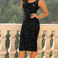 💖LAST DAY SALE 50% OFF💃Women's Round Neck Sleeveless Party Gliter Dress