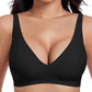 🎅Christmas Sale 60% Off💕 Jelly Wireless Womens Comfortable Wireless Bras Push Up Bralettes Seamless Tshirts Bras Deep V Everyday Bras