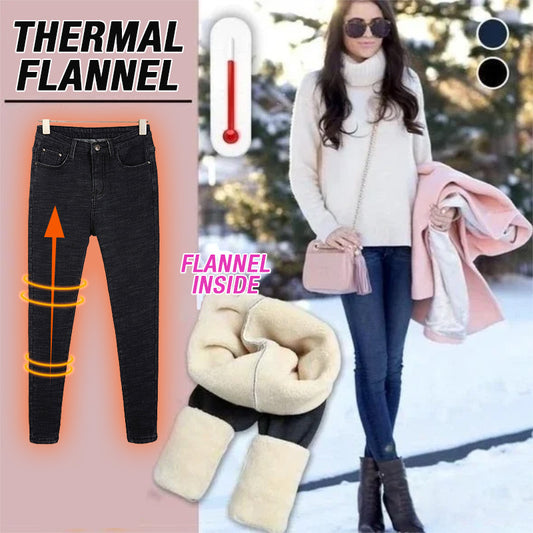 Thermal Flannel Denim Jeggings