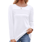 🔥🔥 2025 Women's 3/4 Length Sleeve Top Pleated Front T-Shirt