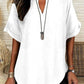 🔥Women's Plain Short Sleeve Blouse, Casual Solid Color Top for Daily Wear, Ladies Clothes for All Seasons