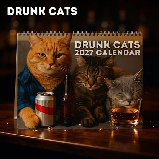 🔥 LIMITED-TIME SALE – 50% OFF! 😹🍻 Drunk Cats 2027 Calendar – 12 Months of Feline Chaos & Bad Decisions
