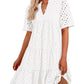 💥Last Day Special Sale 49% OFF💃Women's Elegant Hollow Out Lace Ruffle Casual Mini Dress