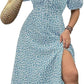 💃Summer Hot Sale-49% OFF💗Plus Size Split Floral Print Boho Maxi Dress