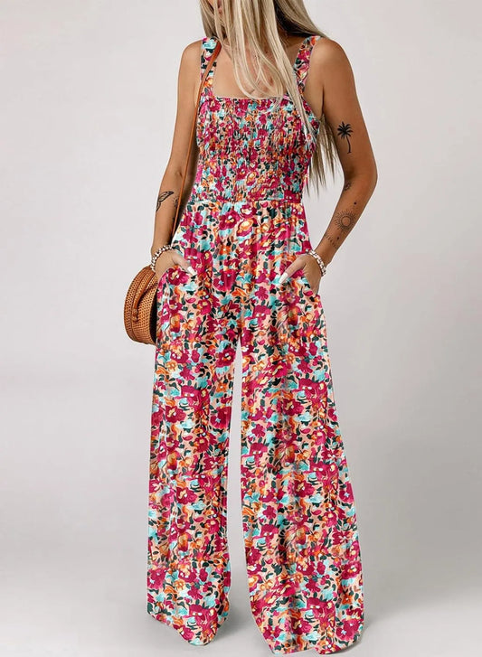 🏖️LAST DAY SALE: ONLY ￡14.99!!🌼Women’s Casual Print Sleeveless Overalls Jumpsuits