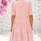 💥Last Day Special Sale 49% OFF💃Women's Elegant Hollow Out Lace Ruffle Casual Mini Dress