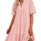 💥Last Day Special Sale 49% OFF💃Women's Elegant Hollow Out Lace Ruffle Casual Mini Dress