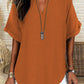 🔥Women's Plain Short Sleeve Blouse, Casual Solid Color Top for Daily Wear, Ladies Clothes for All Seasons