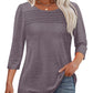 🔥🔥 2025 Women's 3/4 Length Sleeve Top Pleated Front T-Shirt