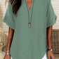 🔥Women's Plain Short Sleeve Blouse, Casual Solid Color Top for Daily Wear, Ladies Clothes for All Seasons