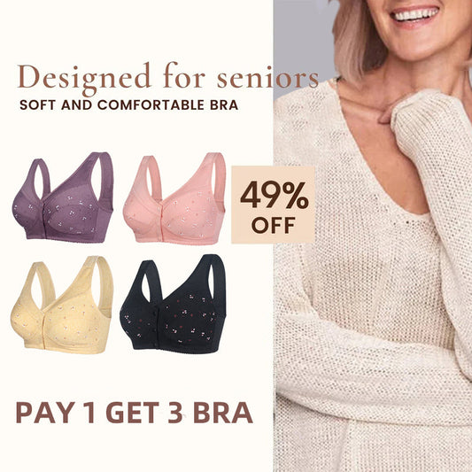 🔥Buy 2 Get 1 Free🔥Design for Senior Front Closure Cotton Bra