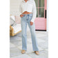 🏆️LAST DAY 70% OFF🔥High Rise Vintage Wash Tummy Control Top Straight Leg Jeans