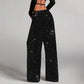 🎅LAST DAY SALE 50% OFF💖Women's Sequin Sparkle Wide Leg Pants with Elastic Waistband