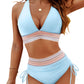 ⭐Summer Sale 49% OFF⭐High Waisted Tummy Control Color Block Bikini Sets