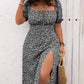 💃Summer Hot Sale-49% OFF💗Plus Size Split Floral Print Boho Maxi Dress