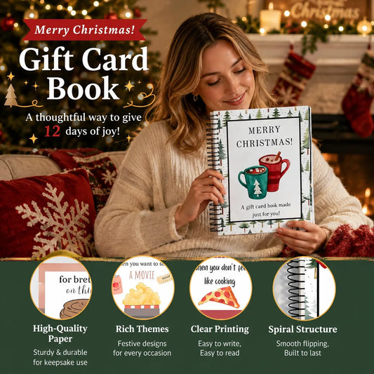 🎁 70% OFF!!! – Ready for Christmas! 🎄🎅 Christmas Gift Card Booklet – 👍 DIY Spiral‑bound Christmas Gift Card Holder Book