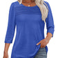 🔥🔥 2025 Women's 3/4 Length Sleeve Top Pleated Front T-Shirt