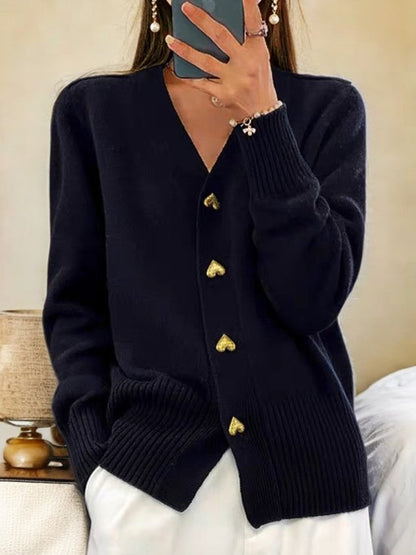 🔥Women's Casual Winter Plain Yarn Wool Yarn Buttoned Cardigan🔥