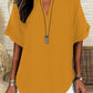 🔥Women's Plain Short Sleeve Blouse, Casual Solid Color Top for Daily Wear, Ladies Clothes for All Seasons