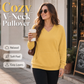 💖2026 Autumn’s Sale 70% OFF✨🍂Women's Hoodless V-neck Sweatshirt With Kangaroo Pocket Longsleeve Oversized Casual Style Shirt