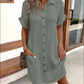 💥Limited Sale Only ￡13.99!!✨Short Sleeve Shirt Dress - Soft, Pocketed & Effortlessly Stylish💃