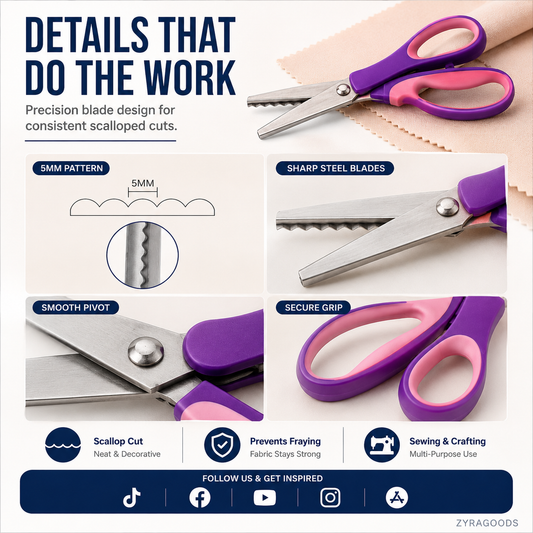 ⏳LAST DAY SALE ONLY ￡9.99!!🎉50K+ Sold✂️Multipurpose Pinking Shears Serrated Scissors
