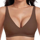 🎅Christmas Sale 60% Off💕 Jelly Wireless Womens Comfortable Wireless Bras Push Up Bralettes Seamless Tshirts Bras Deep V Everyday Bras