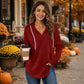 💖2026 Autumn’s Sale 70% OFF✨🍂Easy Everyday Comfort | Women's Plaid Hooded Drawstring V-Neck Shirt