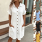 💥Limited Sale Only ￡13.99!!✨Short Sleeve Shirt Dress - Soft, Pocketed & Effortlessly Stylish💃