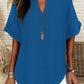 🔥Women's Plain Short Sleeve Blouse, Casual Solid Color Top for Daily Wear, Ladies Clothes for All Seasons