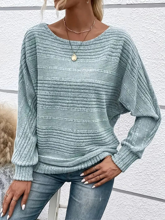 ⏰Early Autumn Limited Price￡13.99🍂 Women's Soft Solid Batwing Sleeve Pullover Long Sleeve Top