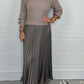 🍂Autumn Promotion 49% OFF🔥Women's solid color Long Sleeve Jumper & Pleated Bottom Dress