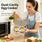 ⏰Last Day Special Price ￡5.99!!⏰Microwave Egg Poacher – Dual-Cavity Steamer, Rapid Heating, Non-Stick PP – Ideal for Home, Office & Travel! 🔥