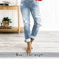 🌸Summer Sale 49% OFF🌸Women's Tummy Control Distressed Cuffed Boyfriend Jeans