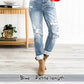 🌸Summer Sale 49% OFF🌸Women's Tummy Control Distressed Cuffed Boyfriend Jeans